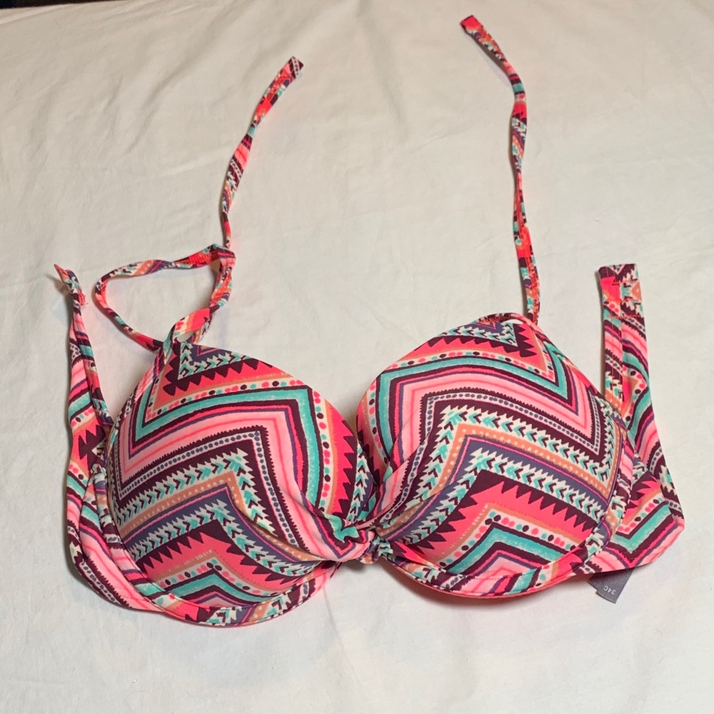 aerie Red Printed Bikini Top